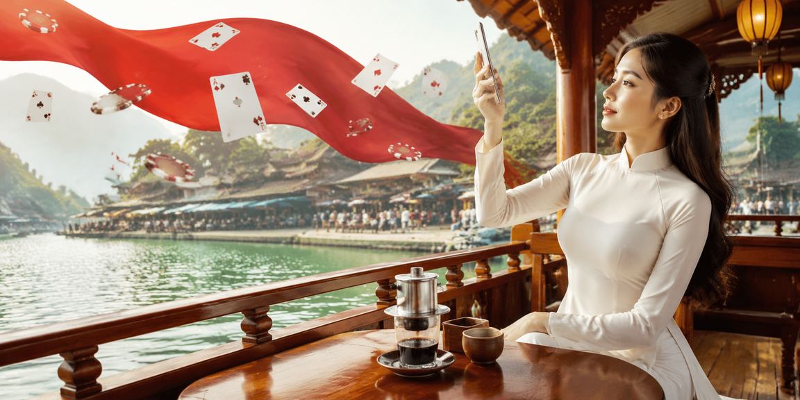 Người dùng Việt Nam trải nghiệm trò chơi bài tại Sapa trong trang phục áo dài